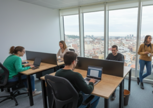 Oficina flexible con acceso a salas de reuniones